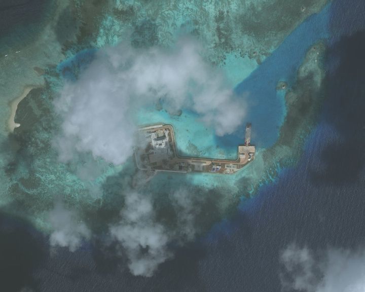 One of the Hughes Reefs. The Hughes Reef is located in the Union banks area within the Spratly group of islands.