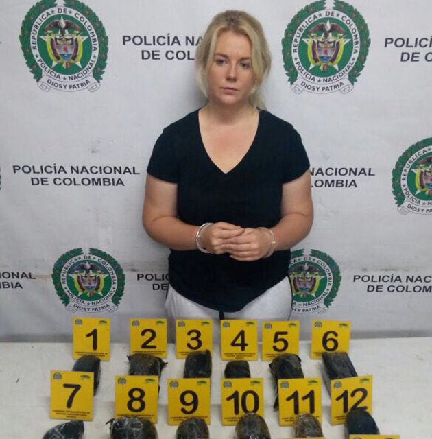 Cassie Sainsbury was arrested at Bogota International Airport with 5.8kg of cocaine concealed in her suitcase.