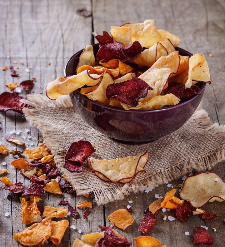 Unfortunately, veggie chips are in the same group as potato chips.