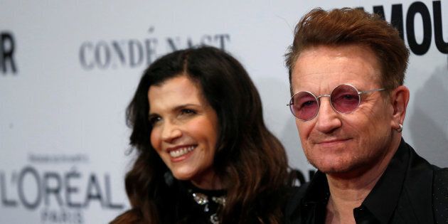 Recording artist and honoree Bono of U2 and his wife Ali Hewson pose at the Glamour Women of the Year Awards in Los Angeles, California U.S., November 14, 2016. REUTERS/Mario Anzuoni