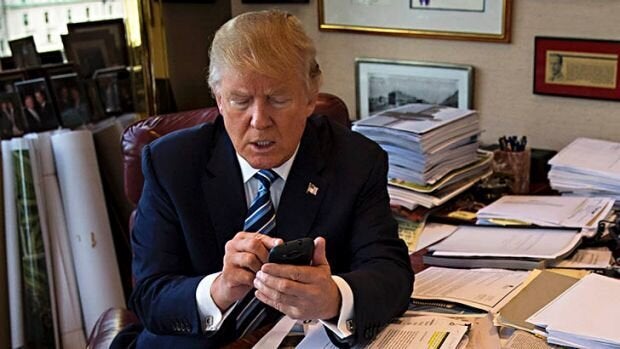 Donald Trump taking and making calls