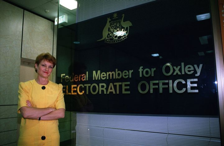 Hanson, in her days as MP for Oxley, in 1996