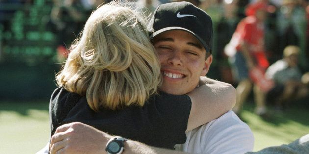 Piece of Wisdom number One: Hug your mother. This is Baddelely in 1999 after he won the Australian Open as an 18-year-old amateur.