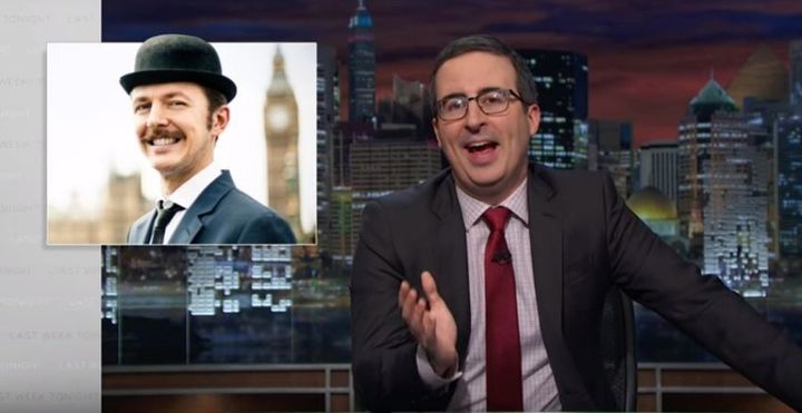 John Oliver compares traditional British bowler hats to private parts.