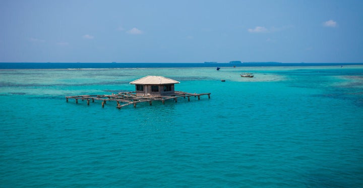 A fish farm in Thousand Islands, Indonesia.