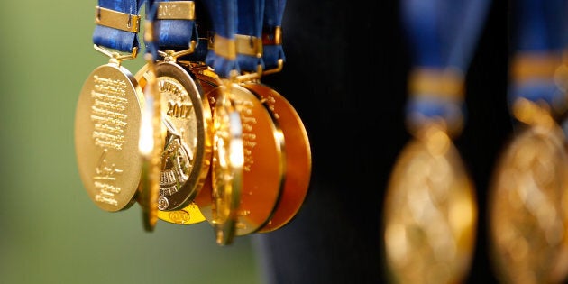 A 2017 premiership medal was worn by the woman in the photo.