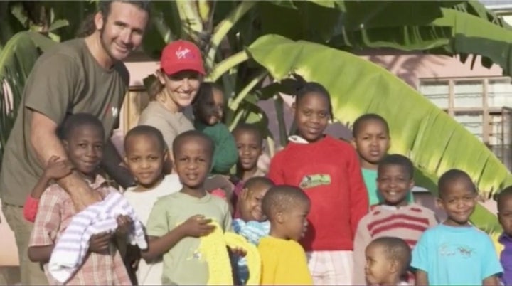 Rebecka and Darren at the refuge in Tanzania.