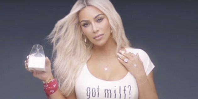 A corset, not Photoshop, may have affected the way Kim Kardashian's waist appears in this video.