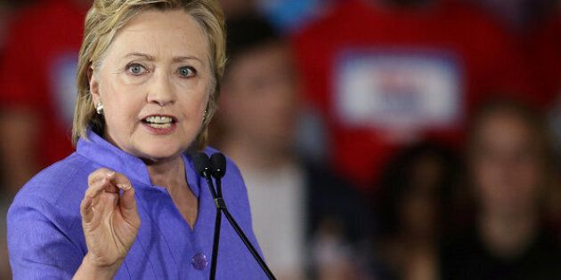 Presumptive Democratic presidential candidate Hillary Clinton speaks at a campaign rally in Cincinnati, Ohio, on June 27, 2016.