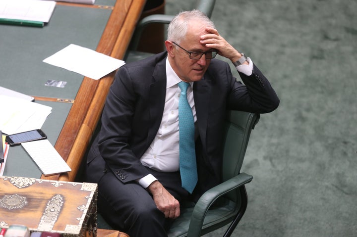 Prime Minister Malcolm Turnbull during question time at Parliament House in Canberra on Thursday 26 October 2017. Fedpol. Photo: Andrew Meares