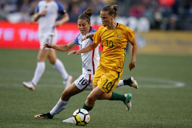 Emily's been winning games with the Matildas all year -- including this one against the United States at the Tournament of Nations.