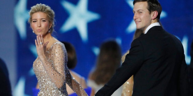 WASHINGTON, DC - JANUARY 20: Ivanka Trump and husband Jared Kushner dance at the Freedom Inaugural Ball at the Washington Convention Center January 20, 2017 in Washington, D.C. President Trump was sworn today as the 45th U.S. President. (Photo by Aaron P. Bernstein/Getty Images)