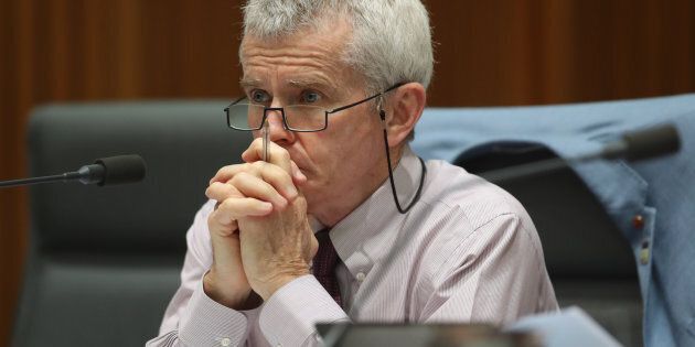 Senator Malcolm Roberts during a Senate hearing at Parliament House in Canberra on Friday 27 October 2017, just ahead of the high court ruling.