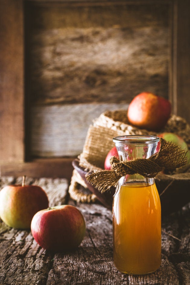 ACV with "mother" is cloudier than plain vinegar.