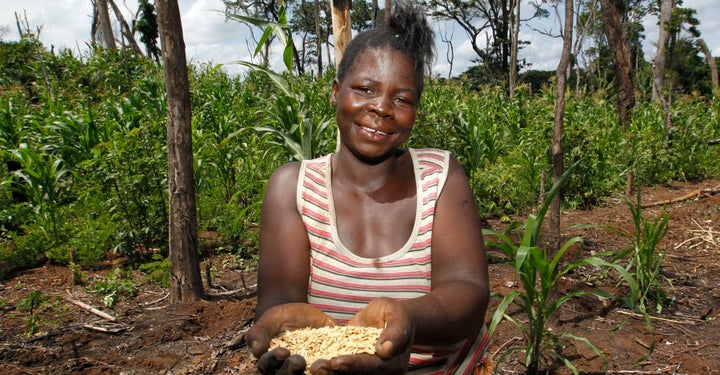 Pascaline is one of 80 women who have rebuilt their lives through an agricultural project in the Democratic Republic of Congo, after fleeing from the Lord's Resistance Army.