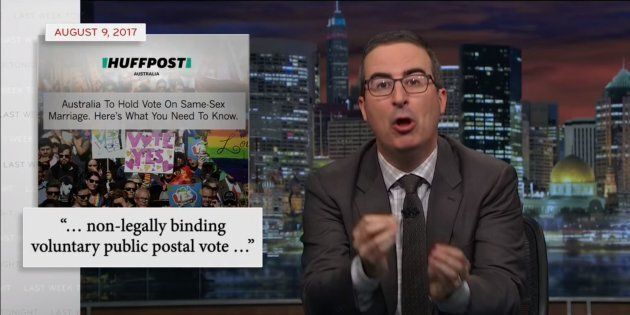 John Oliver has asked his American counterparts to