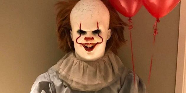 LeBron James dressed as Pennywise the dancing clown for Halloween