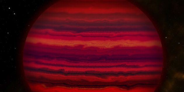 This artist's conception shows how WISE 0855 might appear if viewed up close in infrared light. The brown dwarf was discovered in 2014 and is 7.2 light years from Earth.