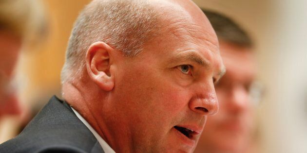 President of the Senate Stephen Parry, during a Senate estimates hearing at Parliament House in Canberra