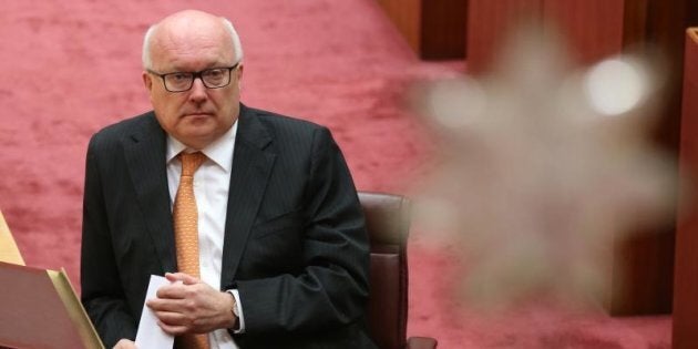 Attorney-General Senator George Brandis in the Senate at Parliament House