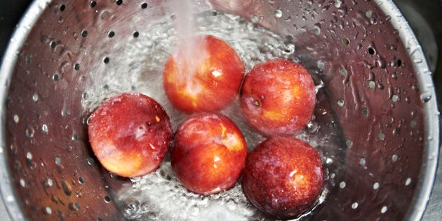 Containers of raspberries