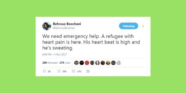 Behrouz Boochani is an Iranian refugee.