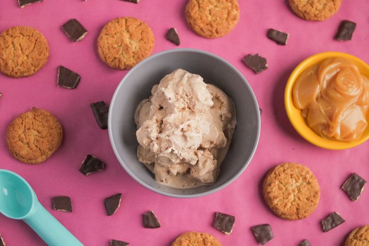 Ginger cookies and caramel are the perfect ice cream match.