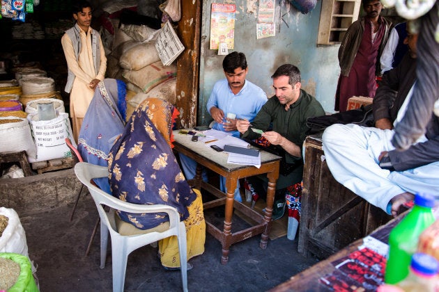 Houman Haddad at an early Building Blocks trial in Pakistan in 2017.