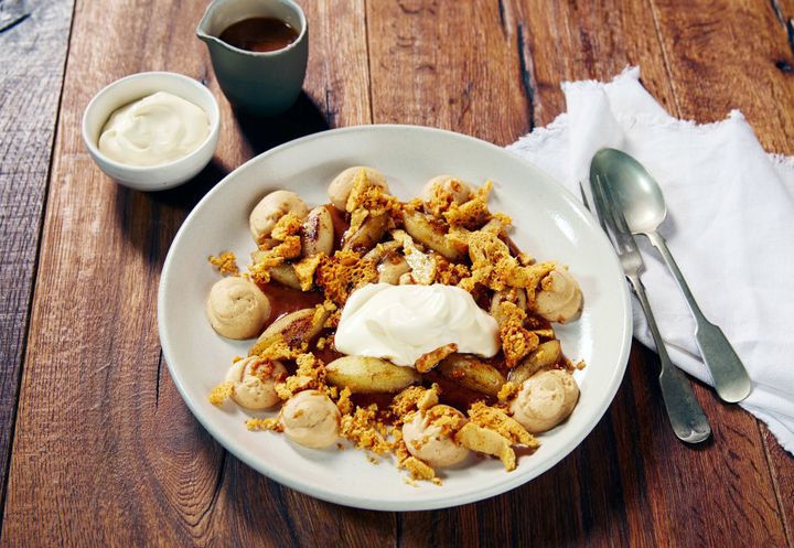 This crunchy caramel and honeycomb dessert is a perfect dish to end on.