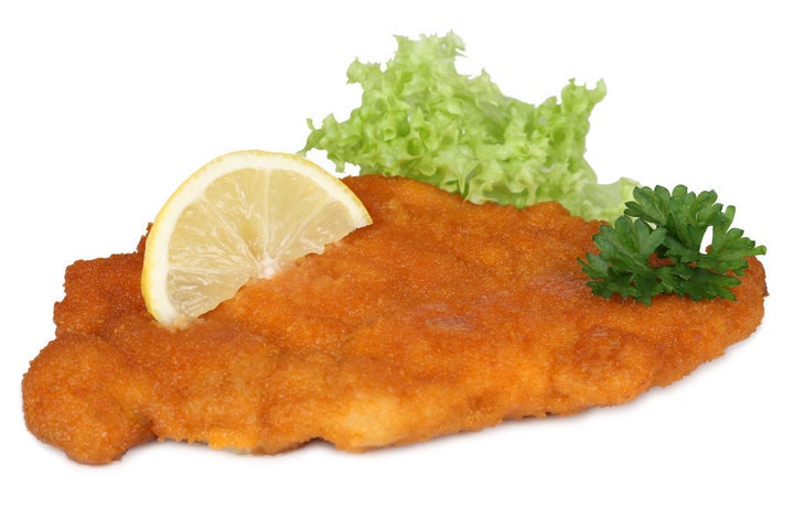 This is the first schnitzel we found in a photo library. Ant's schnitties are way better than this. As for Lewis', we'll have to wait and see.