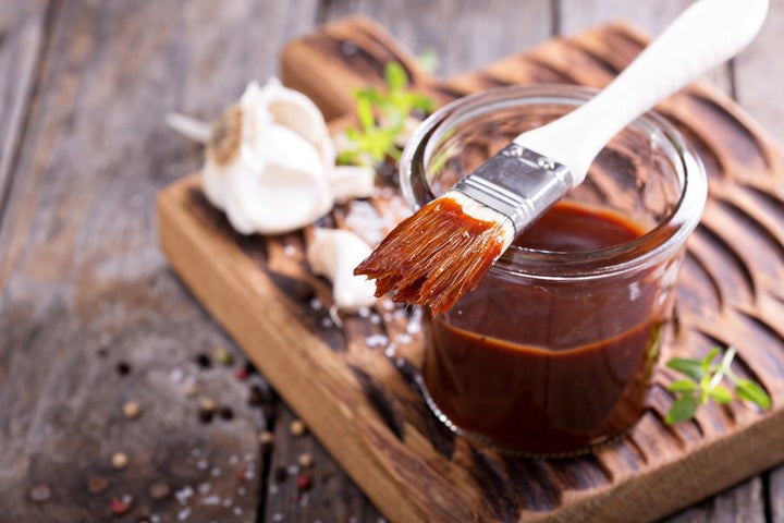 Try basting your meat with barbecue and garlic marinade. Delish.