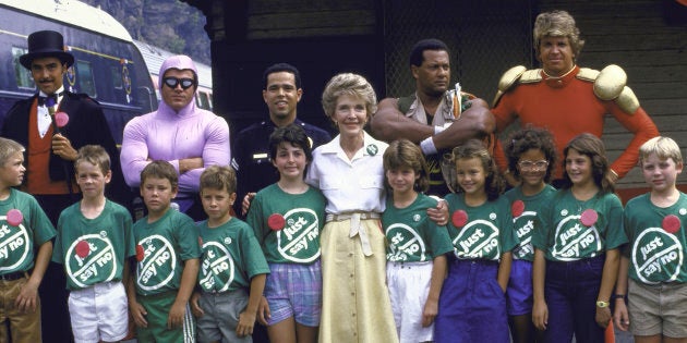 Former U.S. First Lady Nancy Reagan at a 'Just Say No' rally against drugs.