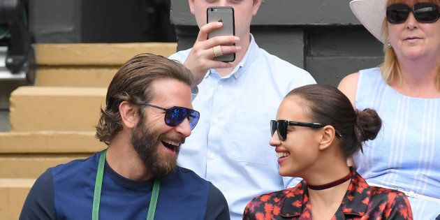 LONDON, ENGLAND - JULY 08: Bradley Cooper and Irina Shayk attend day eleven of the Wimbledon Tennis Championships at Wimbledon on July 08, 2016 in London, England. (Photo by Karwai Tang/WireImage)