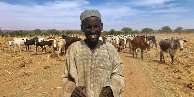 A Fulani cattle herder walks with his cows outside the city of Tillaberi, southwest Niger, about 100km south of the Mali border, Niger November 1, 2017.