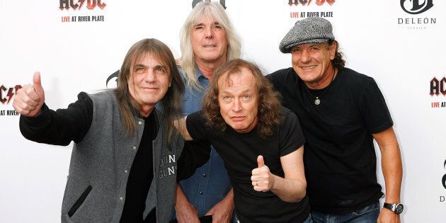 Malcolm Young, Cliff Williams, Angus Young and Brian Johnson of AC/DC.