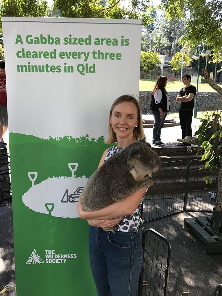 Gemma Plesman holds a koala, who are one of the biggest victims in all this.