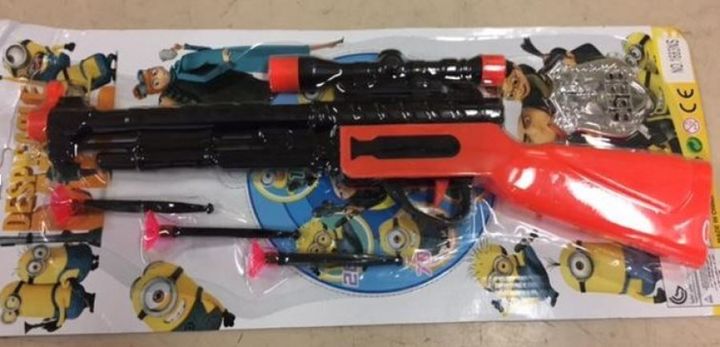 This toy is branded as a Despicable Me 2 rifle. Go figure.