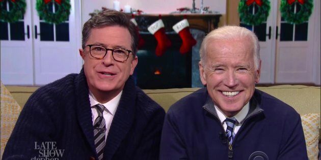 Stephen Colbert and Joe Biden