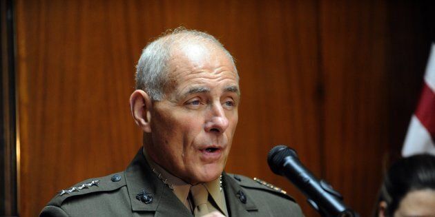 US Southern Command commander General John F. Kelly speaks during a press conference on July 30, 2014 at the National Defense Ministry in Asuncion. Kelly is in Paraguay in a three-day official visit. AFP PHOTO/NORBERTO DUARTEn (Photo credit should read NORBERTO DUARTE/AFP/Getty Images)
