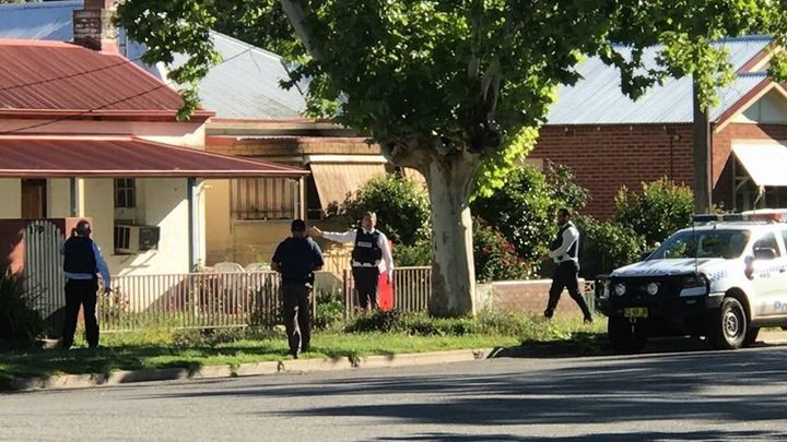 Police search a house in Gurwood Street, Wagga Wagga where a 19-year-old man was arrested on Nov 8 and charged with the murder of missing woman Allecha Suzette Boyd.