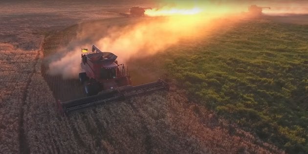 Footage captured by a drone shows some of the work done on Jason LeBlanc's Estevan, Sask. farm