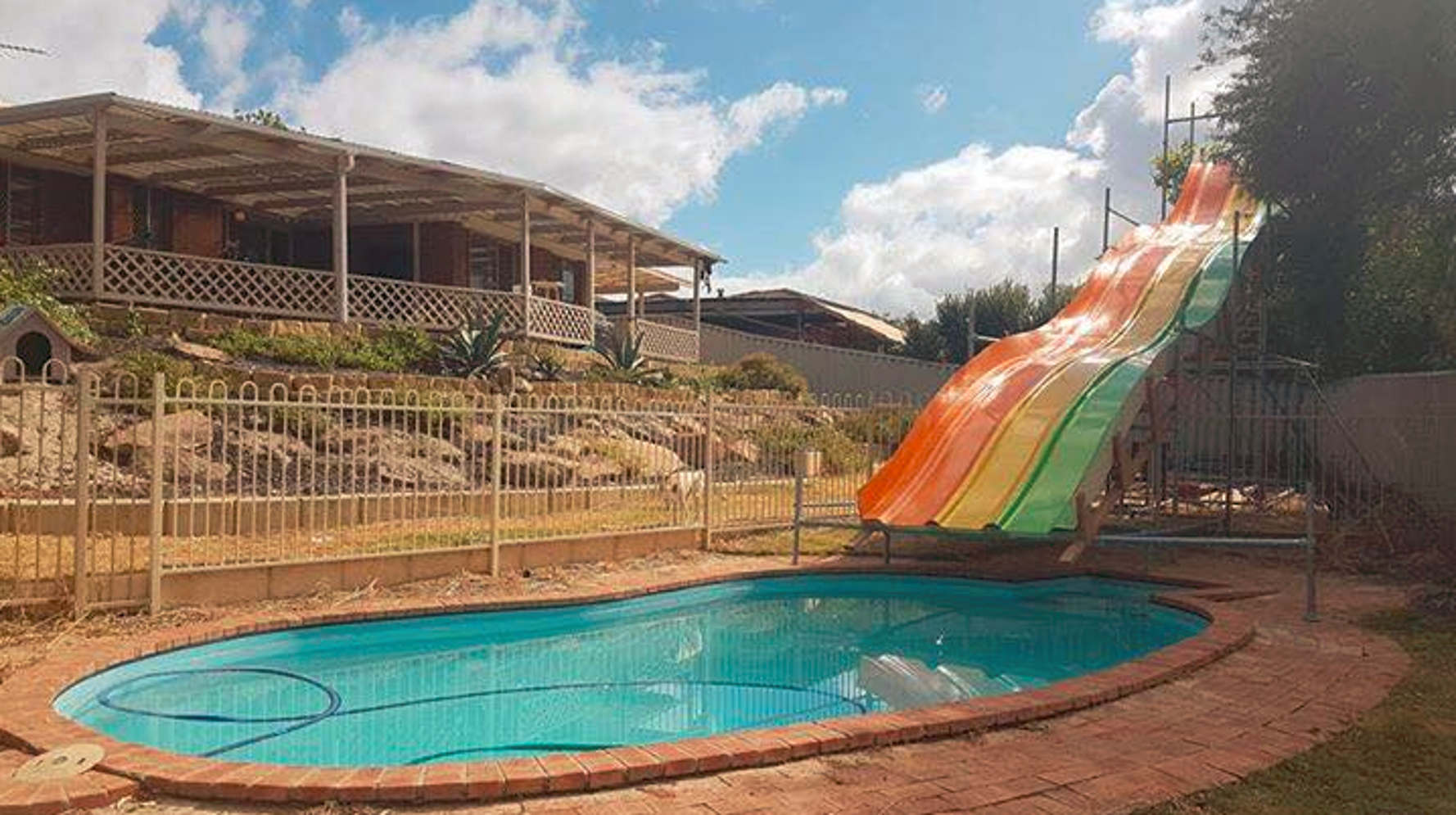 long water slide for backyard