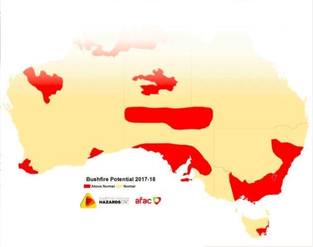 Many of Australia's most highly populated areas are at increased risk of severe bushfires this summer.