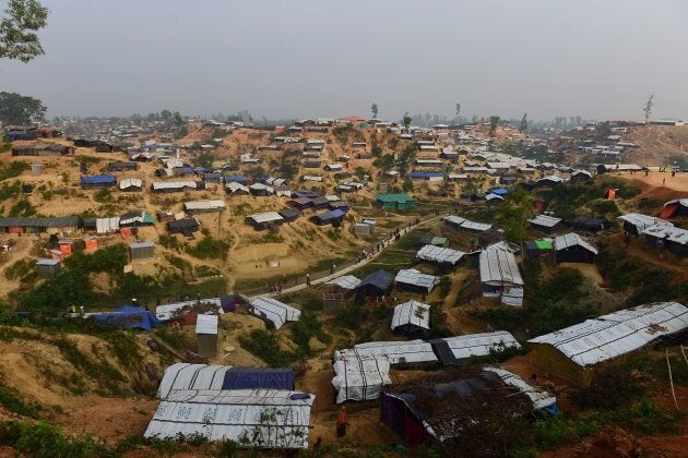 General view of Balukhali refugee camp in the Bangladeshi district of Ukhia on November 22, 2017. An estimated 618,000 Muslim Rohingya have fled mainly Buddhist Myanmar since a military crackdown was launched in Rakhine in August.