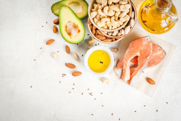 Salmon, almonds and avocado are types of unsaturated fats.