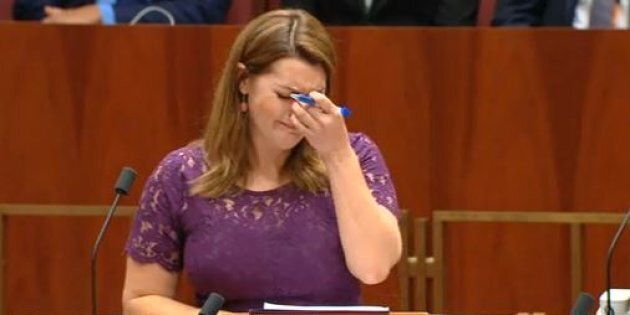 Senator Sarah Hanson-Young during her speech on marriage equality