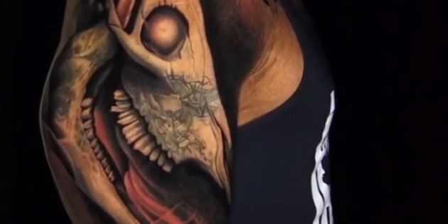 Floral Bull Skull Tattoo