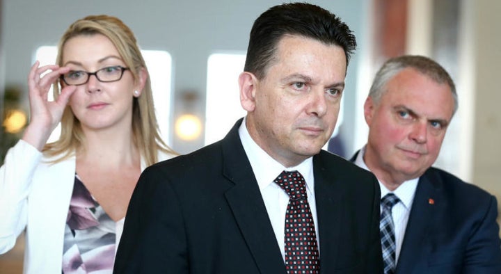 Nick Xenophon Team Senators, Senator Skye Kakoschke-Moore, Nick Xenophon and Stirling Griff