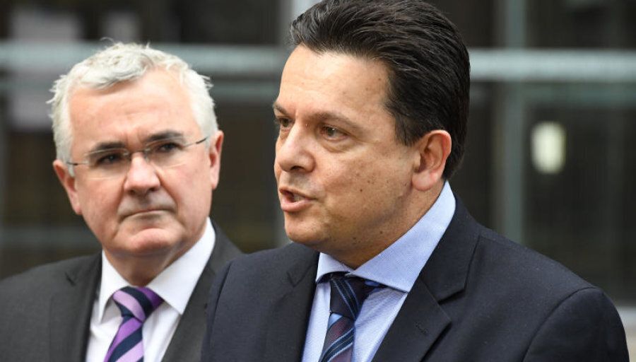 Anti-gambling crusaders Andrew Wilkie and Nick Xenophon.