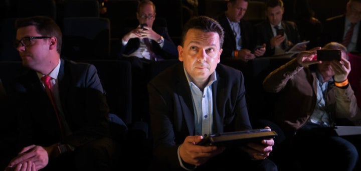 Nick Xenophon counting the NXT votes in the 2016 federal election.